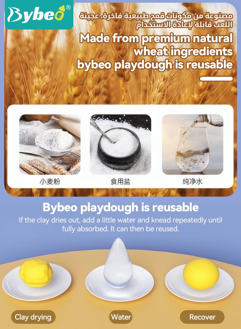 Bybeo Kids Playdough Set, DIY Play Dough Tools Set, Playdough Birthday Cake Toy with 20 PCS Play Dough Accessories and Play Clay Sets with 12 Colors Dough, Kids Arts and Crafts Kit - Image 5