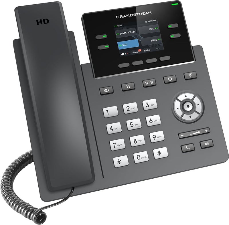 Grandstream هاتف IP GRP2612W | 4 خطوط، 4 حسابات SIP | شاشة ملونة 2.4 بوصة | واي فاي 5 | منفذ إيثرنت مزدوج 10/100 مع PoE مدمج - Image 2