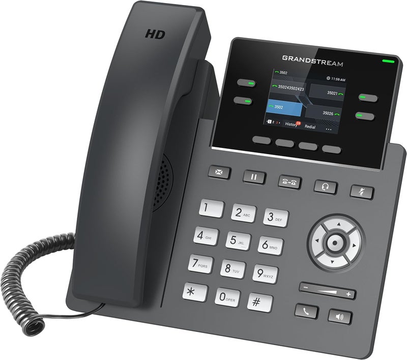 Grandstream هاتف IP GRP2612W | 4 خطوط، 4 حسابات SIP | شاشة ملونة 2.4 بوصة | واي فاي 5 | منفذ إيثرنت مزدوج 10/100 مع PoE مدمج - Image 3