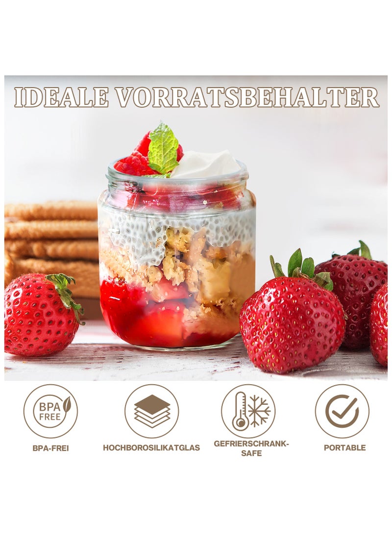 SKYLINK 6Pack 12oz Glass Storage Jars with Colorful Lids – Small Clear Jars for Food, Spices, Sauces, Snacks – Reusable Containers with Labels & Marker  - Image 4