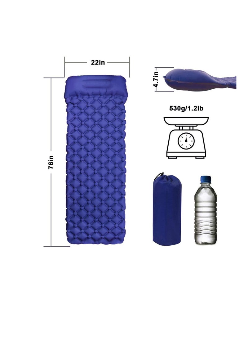 SYOSI - Inflatable Sleeping Mat Pad, Ultralight Camping Mattress with Pillow, Waterproof Leak proof Inflating Single Bed, Portable Air Pad Mat for Backpacking,Camping,Travel - Image 1