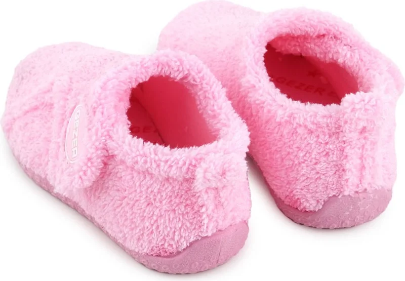 جيزر Winter Girls Plush Comfortable Sole Velcro Adjustable Home School Nursery Slippers Shoes