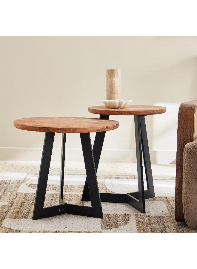 Home Box Joshua Solid Wood Nesting Tables - Set of 2 - Image 1