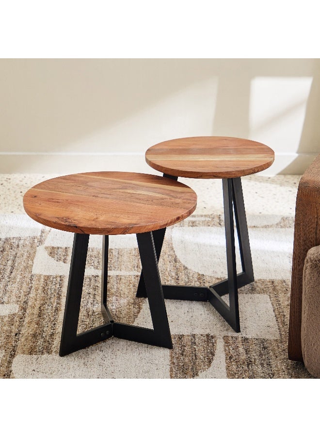 Home Box Joshua Solid Wood Nesting Tables - Set of 2 - Image 2