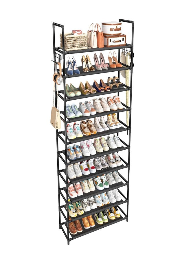 Simple Trending Tall Shoe Rack Storage Holds 40 Pairs, 10 Tier Shoe Organizer Shelf Large Capacity for Entryway Closet, Black - Image 1
