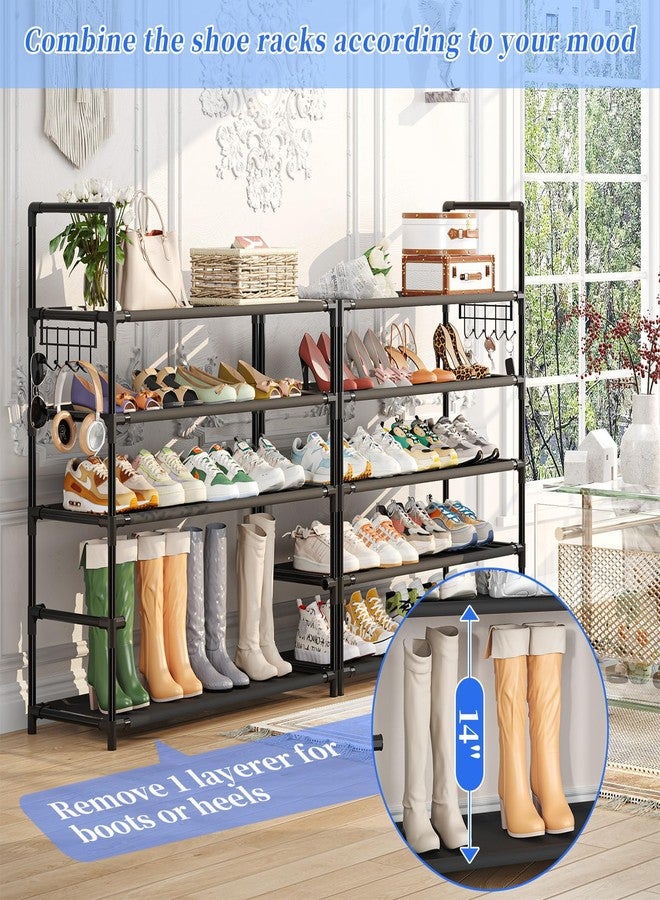Simple Trending Tall Shoe Rack Storage Holds 40 Pairs, 10 Tier Shoe Organizer Shelf Large Capacity for Entryway Closet, Black - Image 4