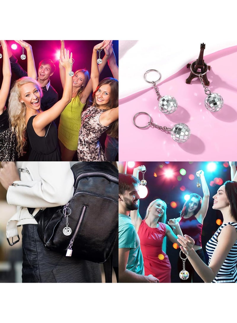 Oasisgalore Shine Bright with 70s Disco Ball Keychain Set - 8 Pieces Mirror Ball Party Favors - Silver Keychains - Fun Party Supplies & Accessories - Image 5