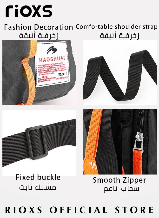 RIOXS Crossbody Sling Bag Body Chest Sling Shoulder Bag for Men Women Casual Shoulder Backpack Bag Lightweight Waterproof Daypack for Travel Hiking - Image 5