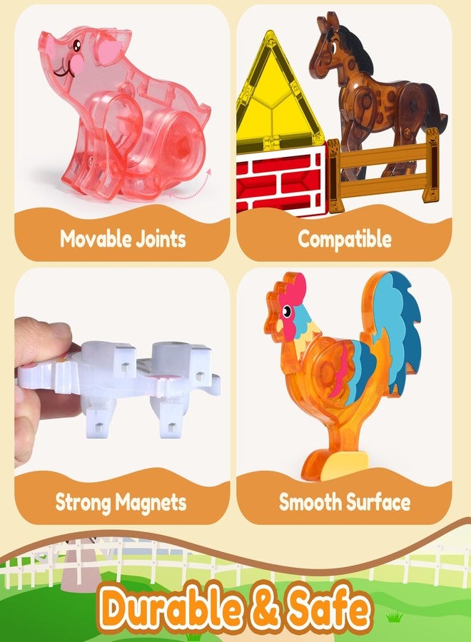 Oriate Magnetic Game Farm Animals for Magnetic Building Blocks, 5-Piece Farm Magnet Animal Game for Magnetic Building Blocks Children, Magnets Farm Animals Horse Cow Chicken Sheep Toy from 3 4 5 6 - Image 4