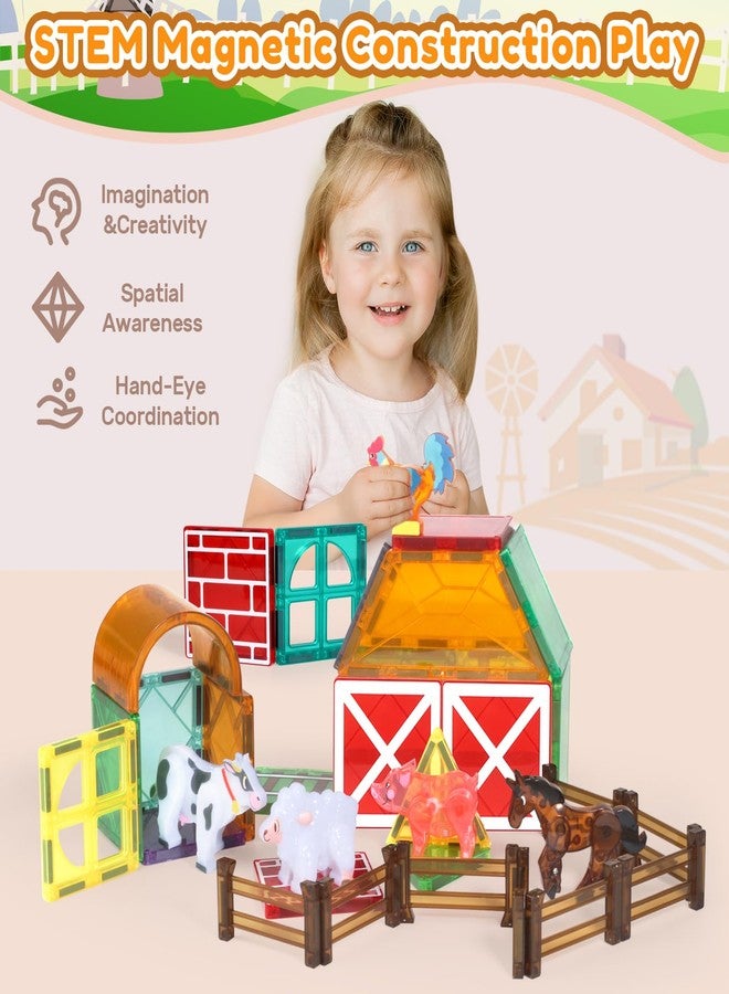 Oriate Magnetic Game Farm Animals for Magnetic Building Blocks, 5-Piece Farm Magnet Animal Game for Magnetic Building Blocks Children, Magnets Farm Animals Horse Cow Chicken Sheep Toy from 3 4 5 6 - Image 3