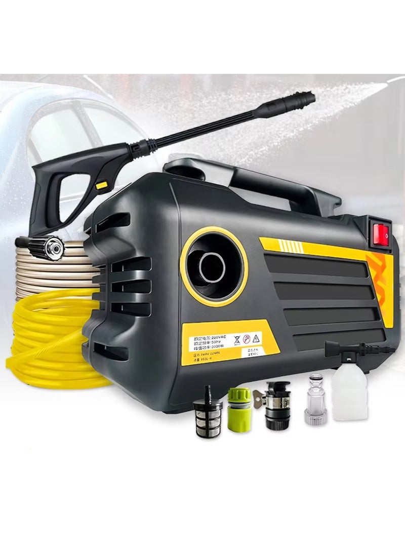 EzzySo Electric Pressure Washer, 3000W Max 7-12 Mpa Pressure Washer with Nozzle, Foam Pot and Spray Gun, 220V Pressure Washer with Hose and Power Cord for Floors/Cars/Fences/Yards - Image 1