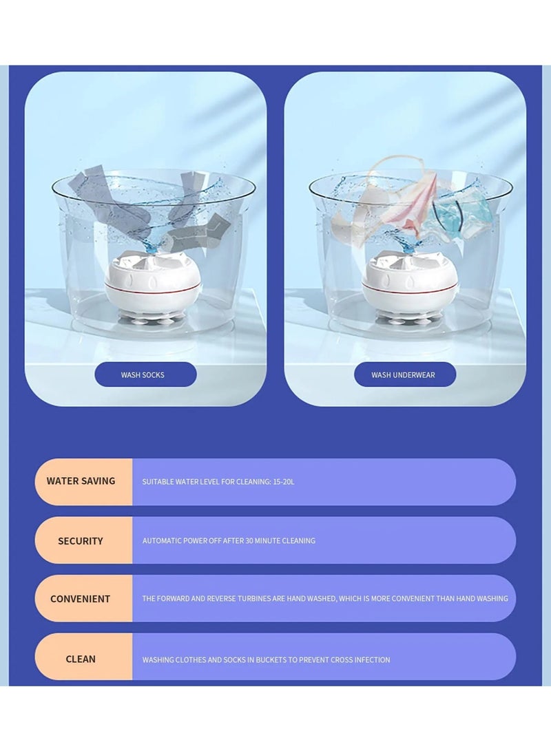 60W High Power Mini Portable Washing Machine for Baby Clothes and Socks Compact Washer for Business Trips and Travel  - Image 2