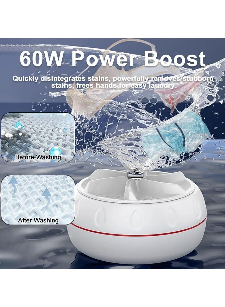 60W High Power Mini Portable Washing Machine for Baby Clothes and Socks Compact Washer for Business Trips and Travel  - Image 1