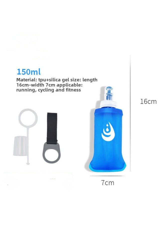 Cross Country Running Kettle Soft Kettle Outdoor Sports Foldable Water Bottle Soft Water Bottle Explosion TPU Soft Water Bag-Color:Blue Theme-Capacity:300ml  - Image 2