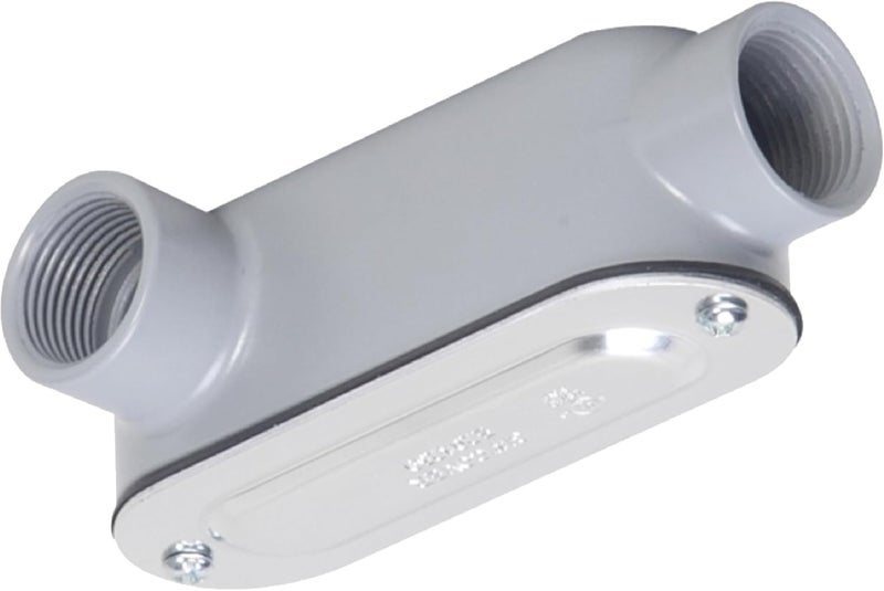 TayMac RLL050 Threaded LL Type Conduit Body, Die Cast Aluminum, Stamped Steel Cover, 1/2-Inch,Gray - Image 1