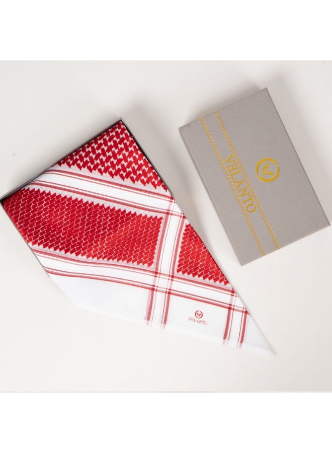 VELANTO Red and white checkered shemagh for men - Image 1
