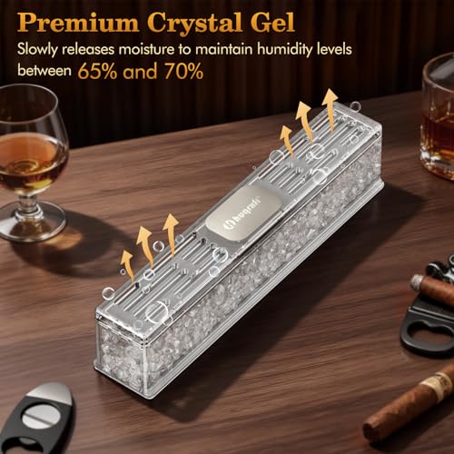 HUQRXFI Pre-Filled Cigar Humidifier – Ready-to-Use Crystal Gel Humidifier, Cigar Humidor Accessories, Maintains Ideal 65-70% Cigars Humidity - Image 4