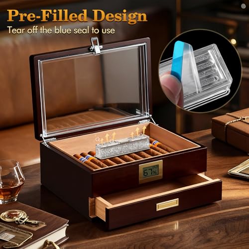 HUQRXFI Pre-Filled Cigar Humidifier – Ready-to-Use Crystal Gel Humidifier, Cigar Humidor Accessories, Maintains Ideal 65-70% Cigars Humidity - Image 3
