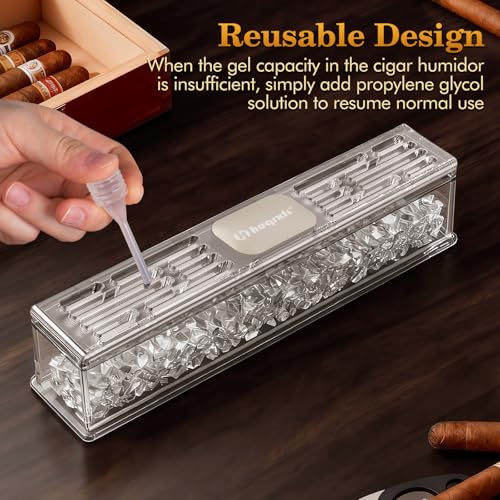 HUQRXFI Pre-Filled Cigar Humidifier – Ready-to-Use Crystal Gel Humidifier, Cigar Humidor Accessories, Maintains Ideal 65-70% Cigars Humidity - Image 5