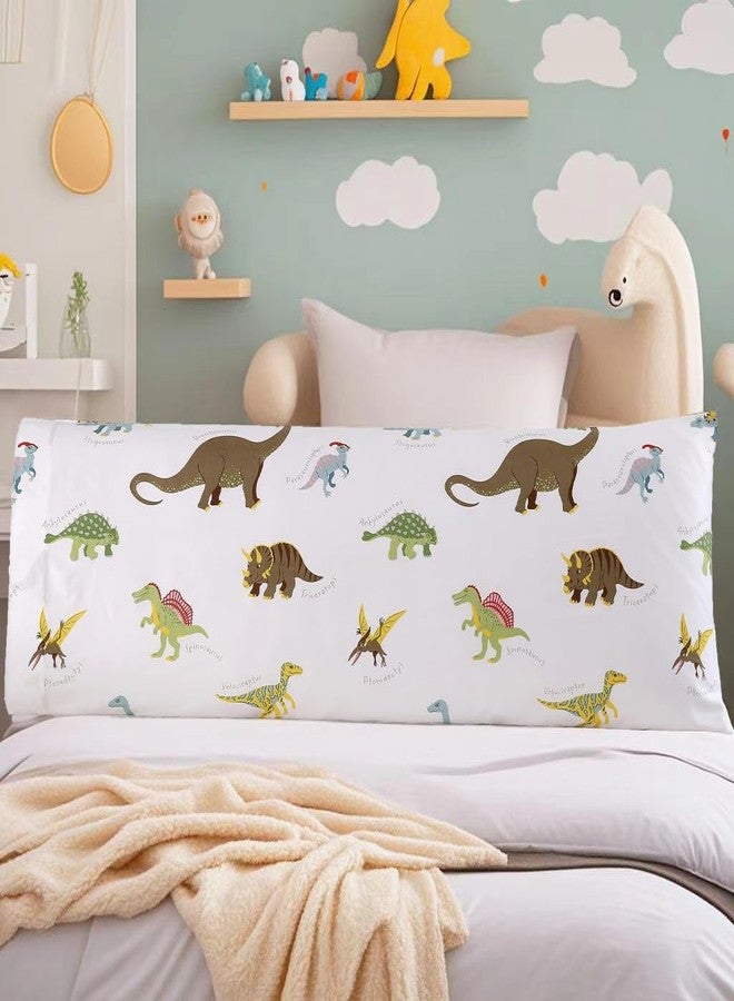 MAG 1Pcs Dinosaur Body Pillowcase,Dinosaur Pillowcase,Based White,Soft Microfiber, for Kids, Toddler,Teens Boys and Girls. - Image 1