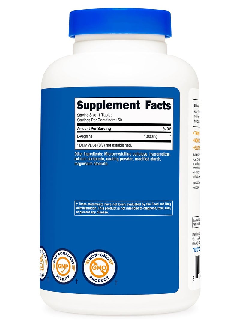 Nutricost أقراص لارجينين 1000 ملغ أحماض أمينية 150 قرص - Image 5