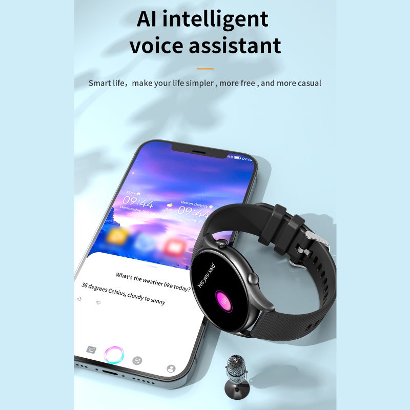 Smartwatch: 1.32" 360*360 HD Curved Display, Skin-Friendly Silicone Strap - Bluetooth Calling & AI Voice Assistant, Fitness Tracker for Health Monitoring, Daily Activity Tracking & Outdoor Workouts - Image 5
