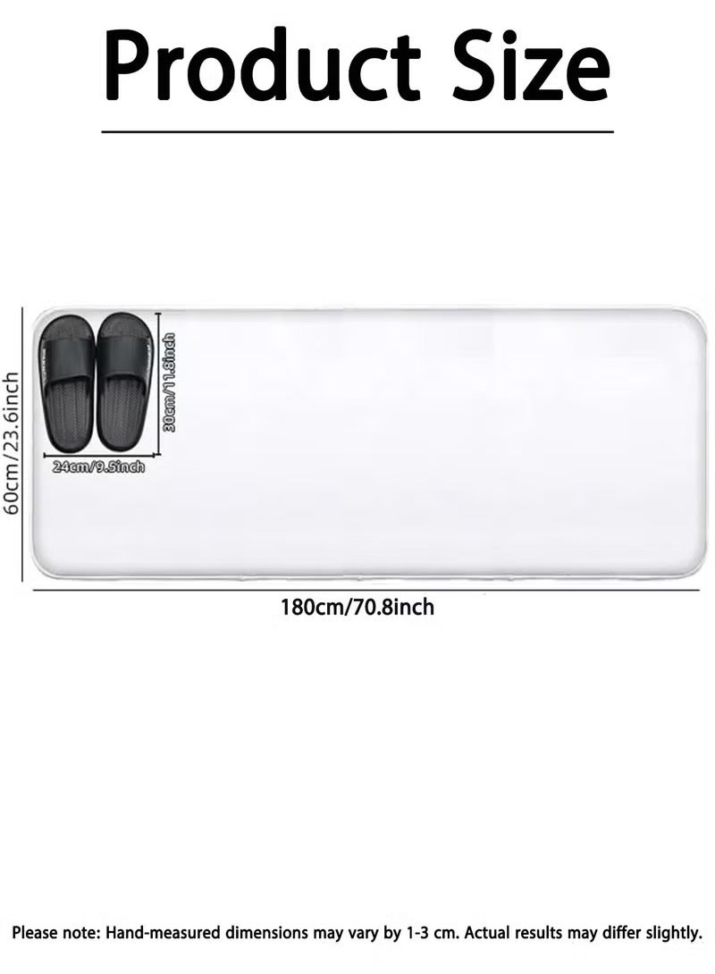 Bathroom Mat,60x180cm / 23.6x70.9in, Non-Slip Water Absorbent Bath Rug, Quick-Drying & Anti-Fouling Carpet, Easy-to-Clean & Durable Floor Mat with Stylish Pattern, Formaldehyde-Free Material for Bathroom, Shower, Hallway – Ideal for Families, Kids & Seniors  - Image 2