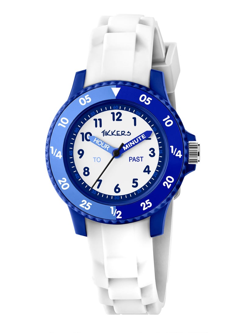 Tikkers White Silicone strap Timer Teacher Watch - Image 1