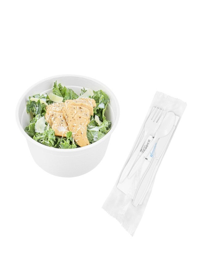 Restaurantware-RW Base 8.9 x 2.7 x 1.2 Inch Cutlery Set, 500 Medium Weight Utensil Packs - With Napkin And Salt/Pepper Packets, White Plastic Flatware Kits, Individually Wrapped - Image 2
