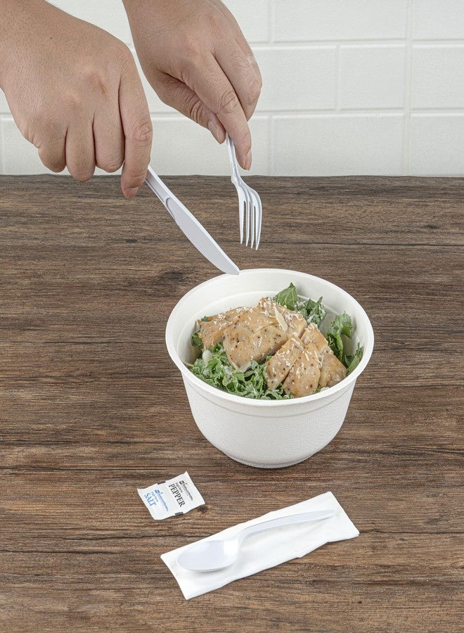 Restaurantware-RW Base 8.9 x 2.7 x 1.2 Inch Cutlery Set, 500 Medium Weight Utensil Packs - With Napkin And Salt/Pepper Packets, White Plastic Flatware Kits, Individually Wrapped - Image 5