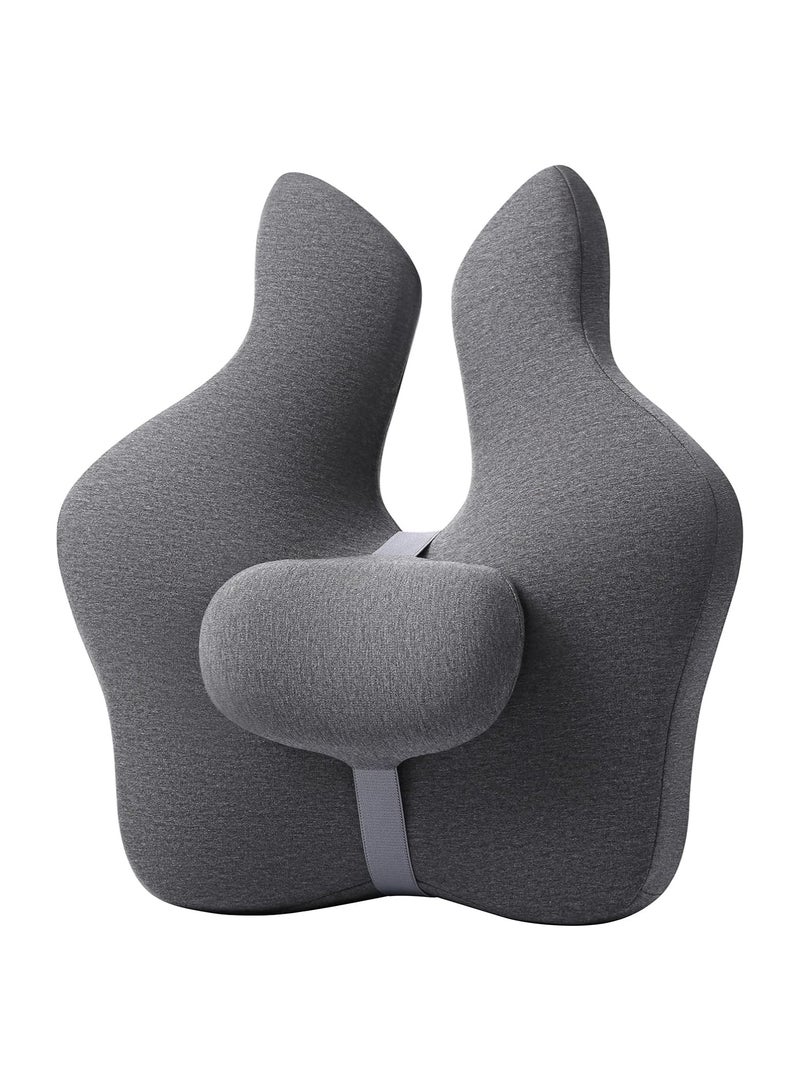 SYOSI Lumbar Support Pillow for Car, with Adjustable Pillow Precise Pain Relief, Improve Lower Back PainRelief & Sitting Posture, Ergonomic Memory Foam Back Cushion for Long Sitting Office Chair/Car/Plane - Image 1