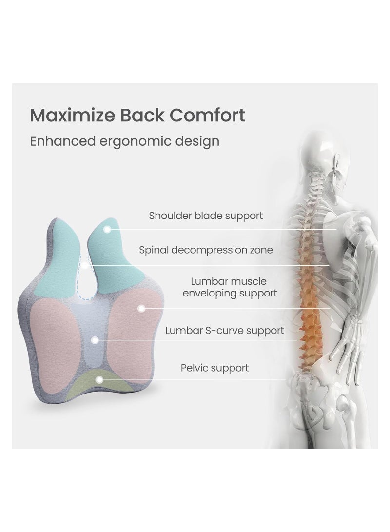 SYOSI Lumbar Support Pillow for Car, with Adjustable Pillow Precise Pain Relief, Improve Lower Back PainRelief & Sitting Posture, Ergonomic Memory Foam Back Cushion for Long Sitting Office Chair/Car/Plane - Image 5