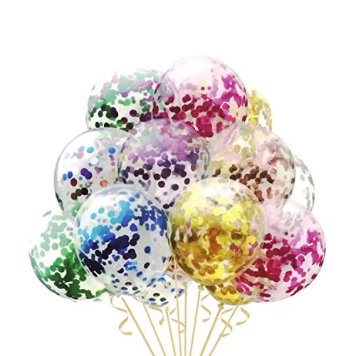 HK Balloons Pre-Filled Gold Colored Confetti Balloons (Pack of 10) (Multi) - Image 1