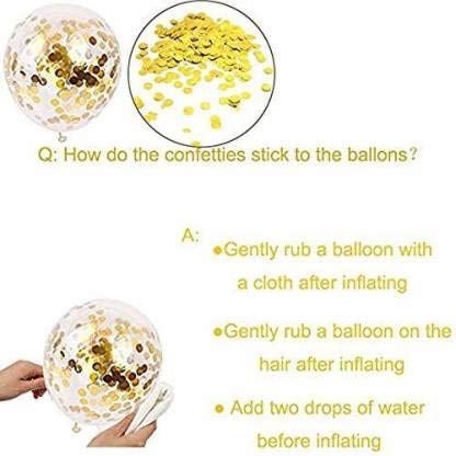 HK Balloons Pre-Filled Gold Colored Confetti Balloons (Pack of 10) (Multi) - Image 5