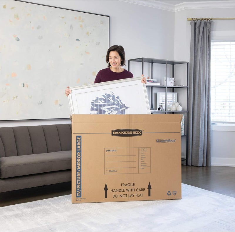Bankers Box Large - up to 55" TV/Picture/Mirror - Moving Box 4 Pack, 48-in x 4-in x 33-in (7711301) - Image 5