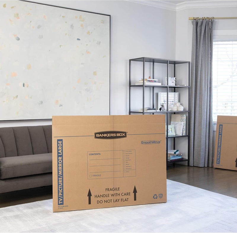 Bankers Box Large - up to 55" TV/Picture/Mirror - Moving Box 4 Pack, 48-in x 4-in x 33-in (7711301) - Image 3