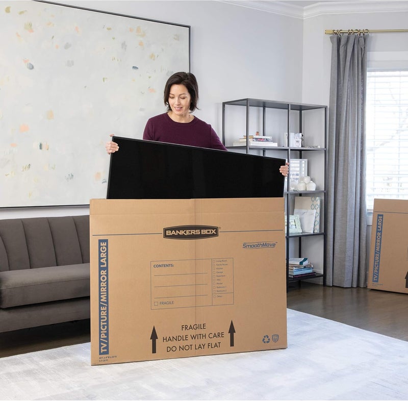 Bankers Box Large - up to 55" TV/Picture/Mirror - Moving Box 4 Pack, 48-in x 4-in x 33-in (7711301) - Image 4