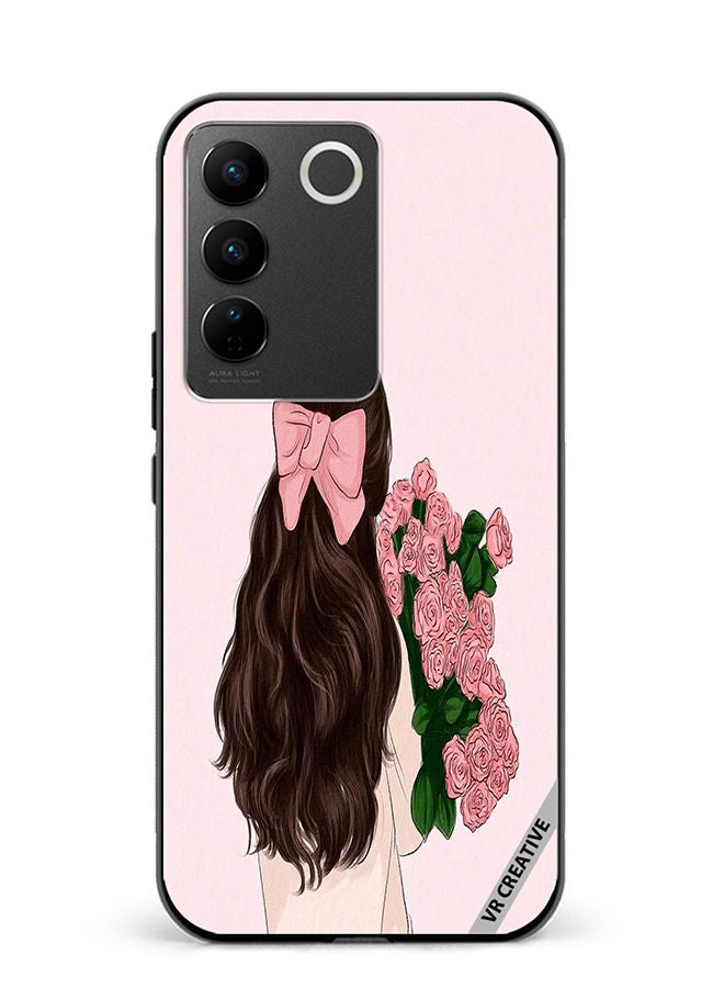 VR CREATIVE Protective Case Cover For Vivo V27e Lovely Flower Design Multicolour - Image 1