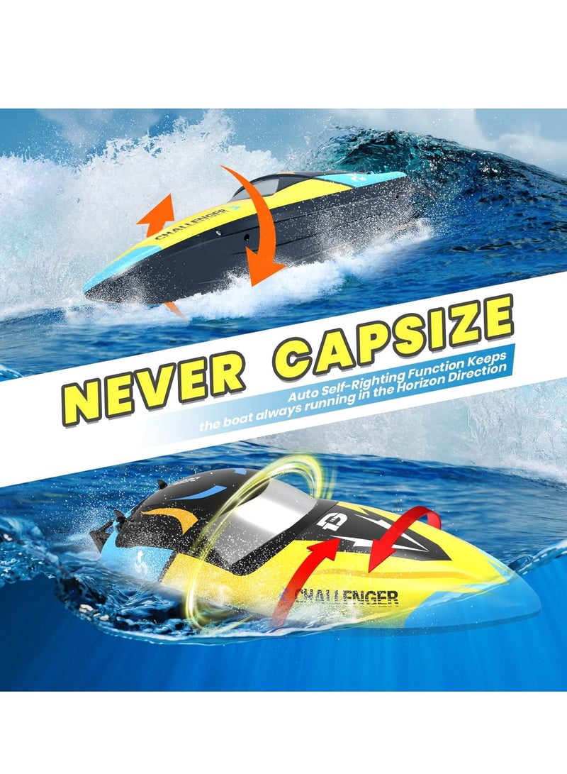 DEERC Brushless RC Boat, 30+ mph Fast Remote Control Boats with Never Capsize&Low Battery Alarm Function, 2.4GHz Racing Boat with LED Lights for Pools&Lakes, Speed Toy Gift for Adults Boys&Girls - Image 4