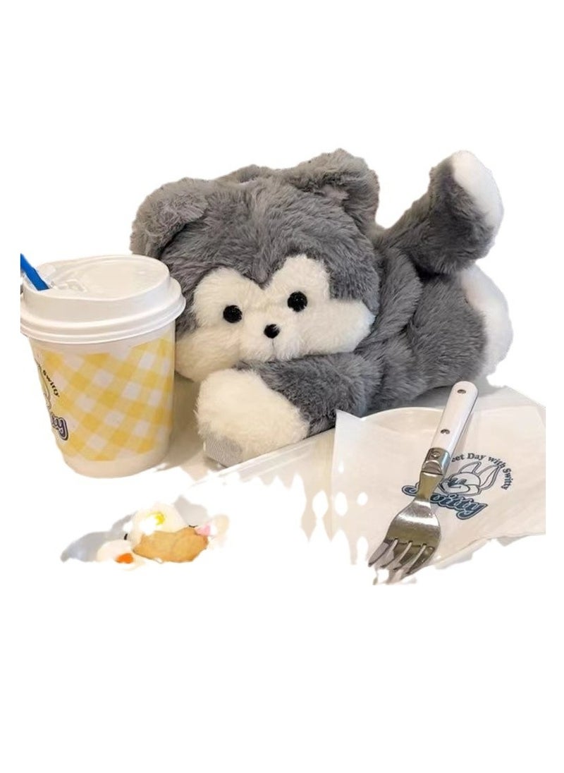 PawPaw Husky Puppy Cute Plush Crossbody Bag Doll Cartoon Backpack Gift for Kids, Friends, or Girlfriend  - Image 5