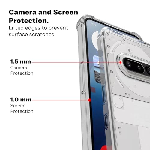 RIGGEAR Shockproof Clear Hybrid Airbag Armor Back Cover Case for Nothing Phone 3a (Clear PC+ Transparent TPU Bumper) - Image 3
