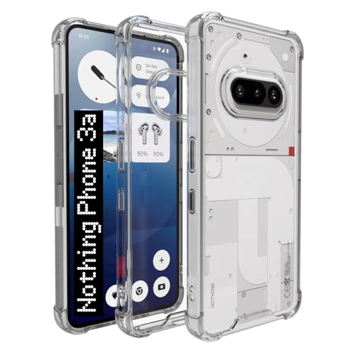 RIGGEAR Shockproof Clear Hybrid Airbag Armor Back Cover Case for Nothing Phone 3a (Clear PC+ Transparent TPU Bumper) - Image 1