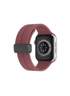 Generic Soft Silicone Sport Watch Band with Magnetic Buckle Fits Apple Watch Ultra 2/Ultra Series 9/8/SE 2nd Gen/7/SE/6/5/4/3/2/1 Compatible with 42/44/45/49mm Case Sizes Also Compatible with Series 10 with 46mm Case Size  - Image 3