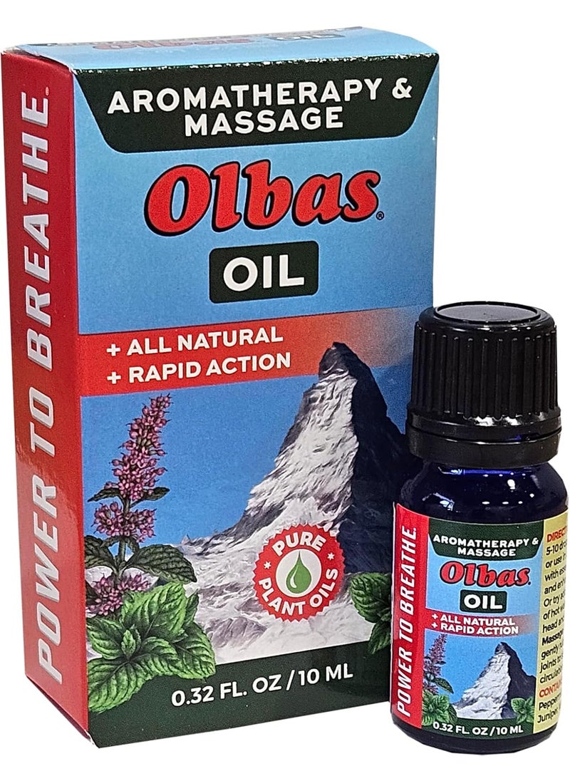 Olbas Olbas Therapeutic Aromatherapy & Massage Oil, 0.32 fl oz (10 ml) 