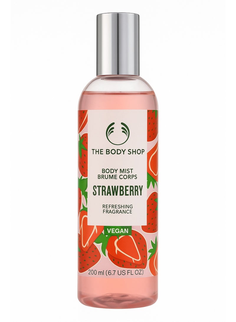 ذا بودي شوب بادي ميست ذا بودي شوب بالفراولة 200 مل - رذاذ جسم معطر برائحة الفراولة المنعشة النباتي