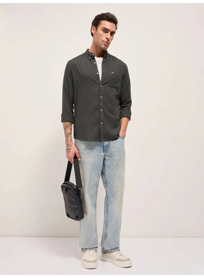 THE BEAR HOUSE Men’s Long Sleeve Shirt – Classic, Comfortable and Stylish Essential for Work, Travel or Casual Outings