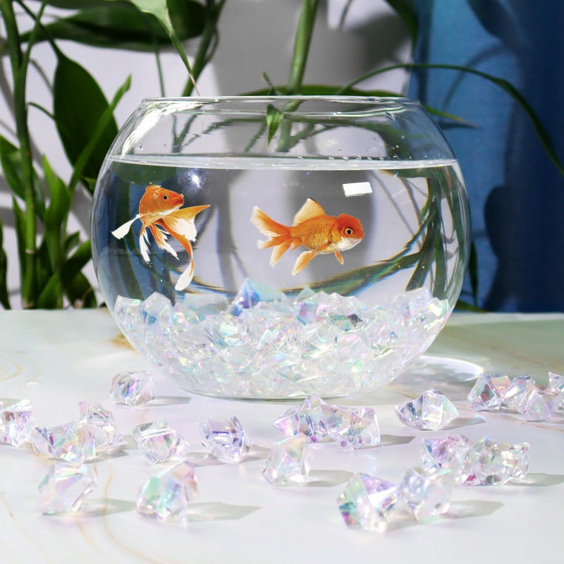 Ceya Clear Holographic Fake Ice Rocksï¼Œ220PCS Dazzling Vase Fillers Acrylic Fake Diamond Crystals Water Beads Marbles 13OZ Glass Gems for Centerpieces Table Decoration Party Christmas Wedding Birthday - Image 3