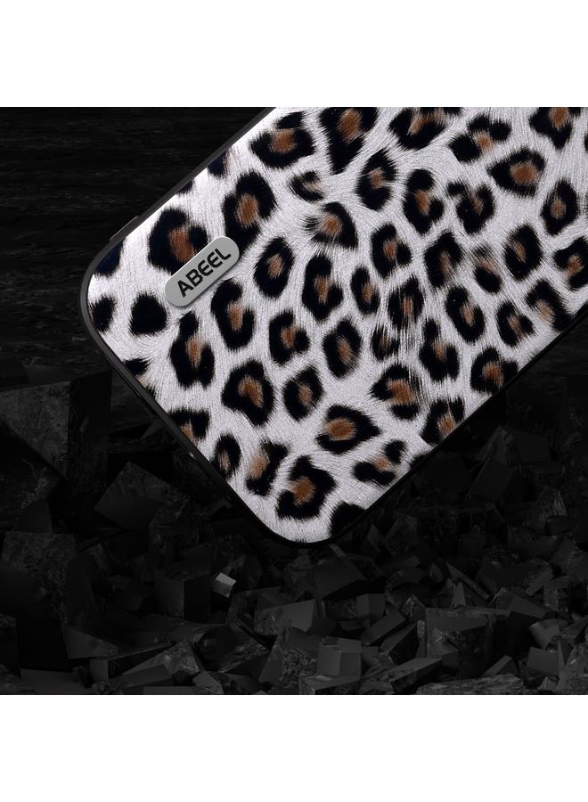 اس-توب جراب هاتف ABEEL ذو الحافة السوداء بتصميم جلد النمر لهاتف iPhone 15 Plus - Image 3