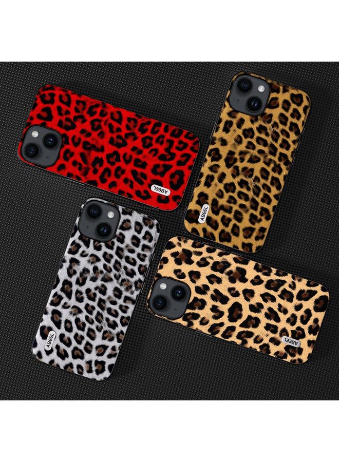 اس-توب جراب هاتف ABEEL ذو الحافة السوداء بتصميم جلد النمر لهاتف iPhone 15 Plus - Image 5