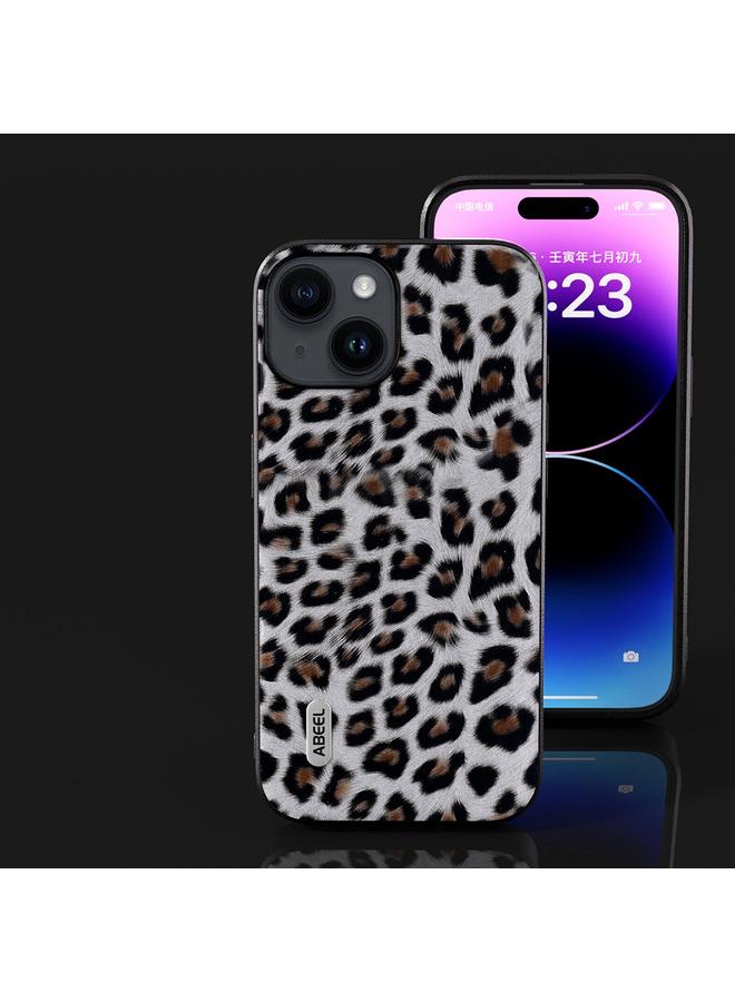 اس-توب جراب هاتف ABEEL ذو الحافة السوداء بتصميم جلد النمر لهاتف iPhone 15 Plus - Image 4